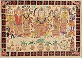 Madhubani Paintings Home Decor Organic Color Paper 21.5 x 30 inches