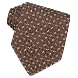Fendi - Fendi Brown Mini Square Logos Woven Silk Tie