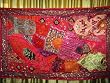 Pink Beaded Vintage Sari Wall Hanging Tapestry Wall Art