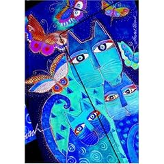 Laurel Burch Katzen Schmetterlinge - Notizbuch Midi Unlin. - Paperblanks