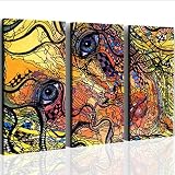 Produkt-Bild: MOSAIC BEAUTY 3 Bilder auf Leinwand - fertig gerahmt auf Keilrahmen riesig 120 cm XXL. Lounge Bild mit Bilderrahmen. Kein Poster oder Plakat sondern Leinwand Kunstdruck als Wandbild mit Rahmen. Impressionen wie ein echtes &Ouml;lbild oder Gem&auml;lde. STYLE DEKO