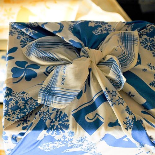 Chewing the Cud LOV-402B Reusable Give Luck Symbols Fabric Wraps, Blue