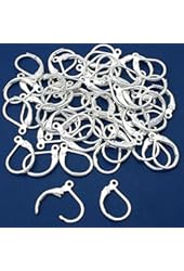 1 X 50 Silver Plated Leverback Earrings Earring Findings 13mm