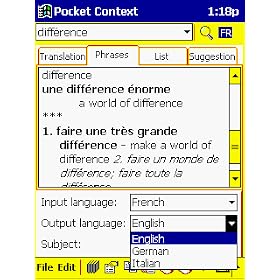 Pocket Context Pro, English - French, Pocket PC(SH3)