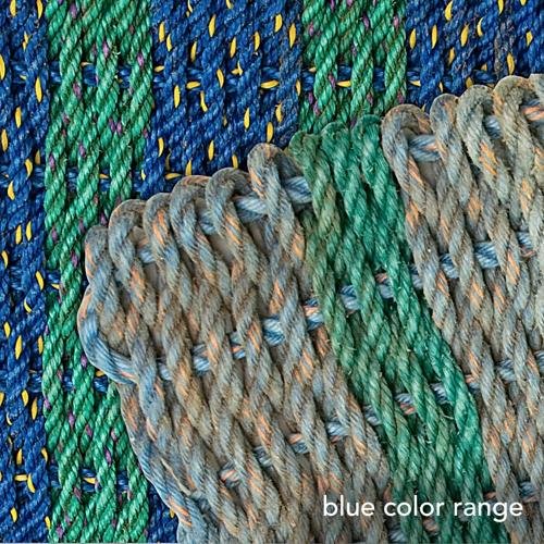 Gaiam Reclaimed Marine Rope Doormat 21W x 33L Blue And Green Protect The Whales
