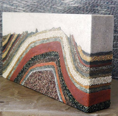 San Rafael Swell Utah cross-section original sand painting 6x12" with 2" side cradle geology sand art work cross section geologic map