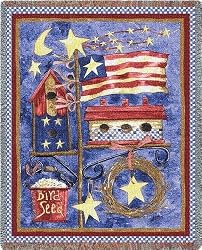 Flagpole Bird House Throw - 70 x 53 Blanket/Throw