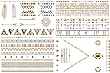 TribeTats Belize Variety Set Luxury Metallic Tattoos (4 Pack), One Size, Gold/Silver/Rose Gold/Black