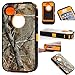 Kecko(TM) Heavy Duty Defender Tough Armor Shockproof Heavy Duty Tree Camo Impact Hybrid Case W/Built in Screen Protector for iPhone 4/4s-Camo Trees on The Core (Tree Orange)