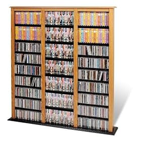 Oak/Black Triple-Width Barrister Tower by Prepac