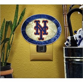 <b>Memory Company New York Mets Hand Painted Tiffany Night Light</b>