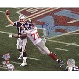 Steiner Sports NFL Osi Umenyiora Hitting Brady During Throw Autographed 8-by-10-Inch Photograph