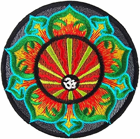 Aum Om Yoga Hindu Infinity Embroidered Iron on Patch # Green -A
