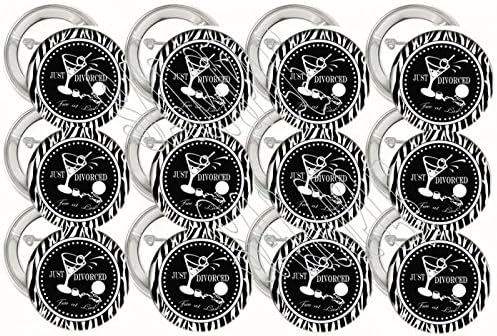 Just Divorced, Free at Last Zebra Print Black &amp; White Buttons (12 pcs)