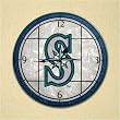 Seattle Mariners MLB Art Glass Clock