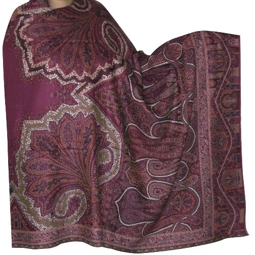 Unique Gift for Her Paisley Wool Embroidered Shawl 84 x 40 inches (psley389)