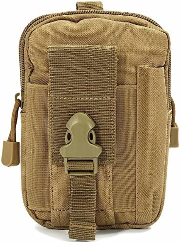 Multi-Purpose Poly Tool Holder EDC Pouch Camo Bag Military Nylon Utility Tactical Waist Pack Camping Hiking Pouch -Khaki