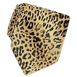 Roberto Cavalli - Roberto Cavalli Black & Sand Leopard Patterned Woven Silk Tie