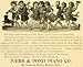 1893 Ad Ivers & Ponds Piano Boston Cherubs Playing Musical Instruments Antique - Original Print Ad