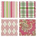 Preppy Pink Tumbled Stone Coaster Set of 4