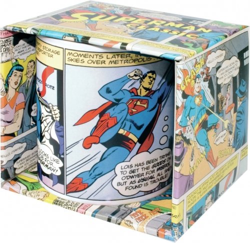  Superman - Ceramic Coffee Mug (Comic Strip) (Size: 3.5")