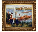 Art Reproduction Oil Painting - Renoir Paintings: Oarsmen at Chatou with Ornate Gold Frame - Gold Finish - 29 X 33 - Hand Painted Framed Canvas Art