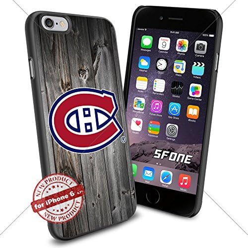 Canadiens de Montreal Black Wood NHL Logo iPhone 6 4.7 inch Case Protection Black Rubber Cover Protector