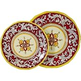 Le Cadeaux Triple Weight Melamine 16 Piece Plate Set: 8 Salad and 8 Dinner Plates