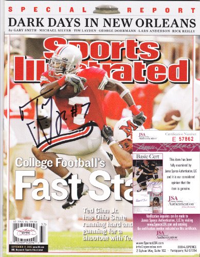 Ted Ginn Jr Ohio State Buckeyes Si Sports Illustrated Signed Autographed Magazine Jsa Coa Matching Numbers