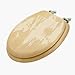 Mayfair 9601NI Natural Reflections Wood Toilet Seat with Nickel Hinge, Round, Maple