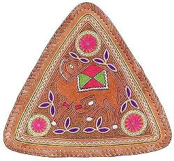 Designer Bar Stool Embroidered Camel Leather Seat Indian-Style(nstl121)