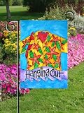 Hanging Out Hawaiian Tropical Shirt Mini Flag