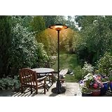 Terrassenstrahler Heizstrahler W�rmelampe Edelstahl elektro GS-Gepr�ft, Strahler mit Lampe / Beleuchtung in schwarz, Terrassenheizer f�r Garten Terrasse Balkon, Heizer ohne Gas - Gartenm�bel 2011von "DAW"