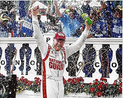 AUTOGRAPHED 2014 Dale Earnhardt Jr. #88 National Guard Racing POCONO WIN (Victory Lane Celebration) Signed 8X10 NASCAR Glossy Photo with COA