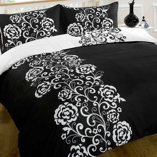 Kensington Duvet Cover Set, Black, Double