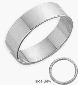 Platinum 6mm Flat Comfort Fit High Polish Wedding Ring - 5