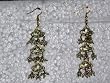 Gift for Women's-2 Antique Gold green Silver Finish Dangling Earrings (Brand New) Free Shipping