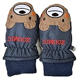 ベビーサイズ ミトン手袋 スキー スノー手袋 防寒 雪用手袋 ZOOMIC j-284001 1～2才用 ネイビー