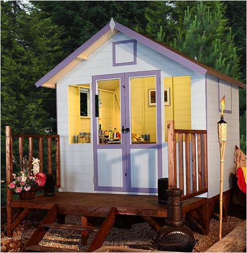Nevis Wooden Summer House with Superb Raised Platform, Authentic Storm Shutter Windows, Stylish and Practical Veranda, Double Doors for Easy Access, Skylight Feature Above Doors, Styrene Glazed Windows and is Pre-Treated with a Timber Preservative