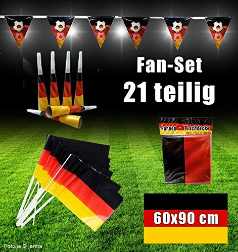 Deutschland Deko Fan-Set 21 Teilig EM WM Fanartikel Fanpaket Deutschland