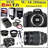 Canon EOS Rebel T2i 18 MP CMOS APS-C Digital SLR Camera with Canon EF-S 18-200mm f/3.5-5.6 IS Lens + 32GB Advanced Package
