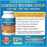 Nutrigold Ginkgo Biloba Gold, 120 mg, 180 veg. capsules