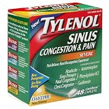 Tylenol Sinus Congestion & Pain, Severe, Daytime Non-Drowsy, 48-Count Cool Burst Caplets (Pack of 2)