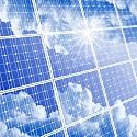 Solar Panel with Reflection of Clouds, Clear Sky and Bright Sun - 48"H x 48"W - Peel and Stick Wall Decal by Wallmonkeys