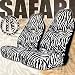 New Premium Grade 5 Pieces Zebra Print High Back Car Seat Covers Set with Steering Wheel and Seat Belt Covers