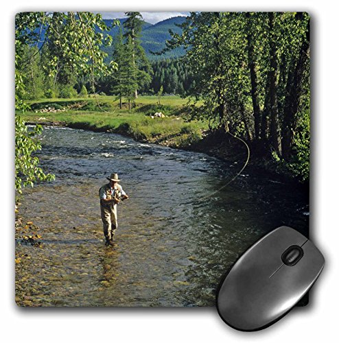 3dRose LLC 8 x 8 x 0.25 Inches Mouse Pad, Fly Fishing Nine Mile Creek Near Huson Montana Chuck Haney (mp_91948_1)