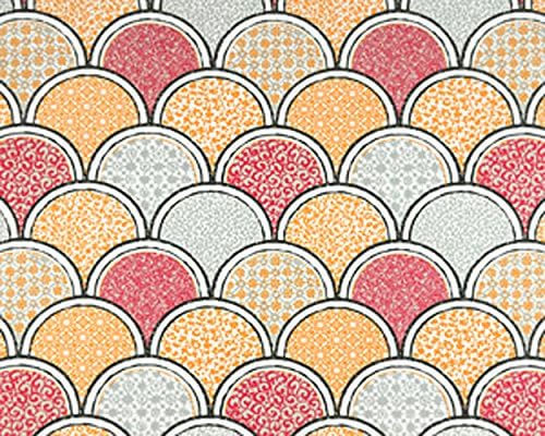 Fabric Shower Curtain - ARCH SHERBET - 72" Width x (72", 74", 78", 84", 90", 96") Length