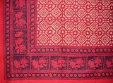 Mansingh Block Print Tapestry-Bedspread-Red-Twin