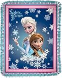 Disney Sisters Frozen Forever No Sew Micro Fleece Throw Kit, 48-Inch, Light Blue