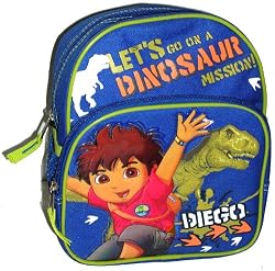 Go Diego Go Toddler Backpack 10 inch Dinosaur misson